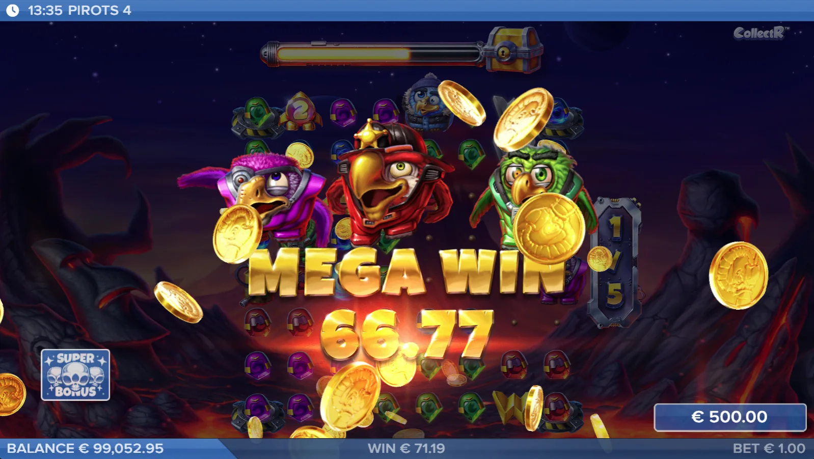 Οθόνη νίκης Mega Win Pirots 4 στο Inferno