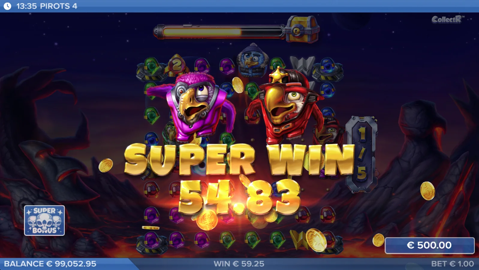 Οθόνη νίκης Super Win Pirots 4 στο Inferno