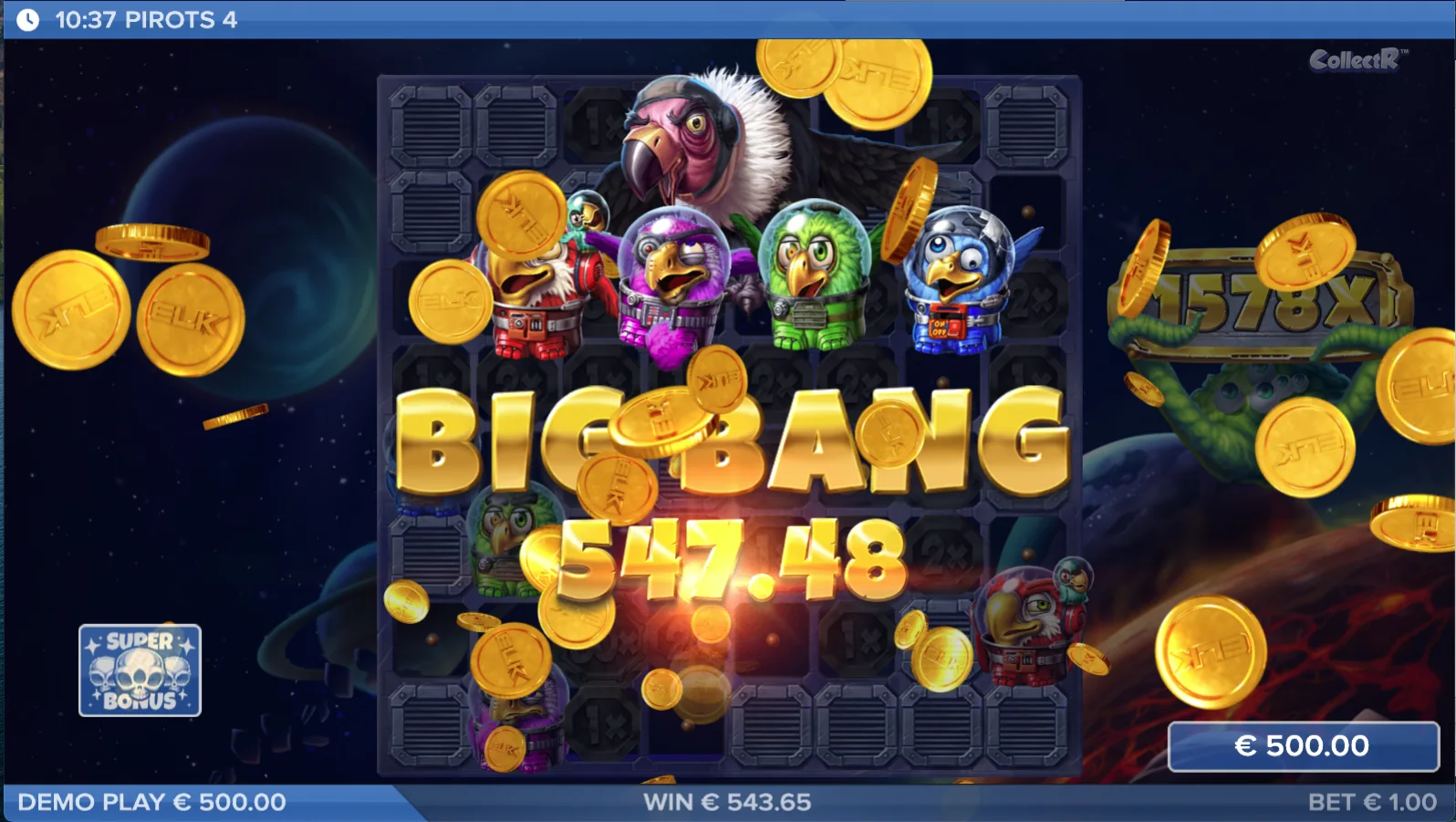 Οθόνη νίκης Big Bang Pirots 4 στο Lost in Space