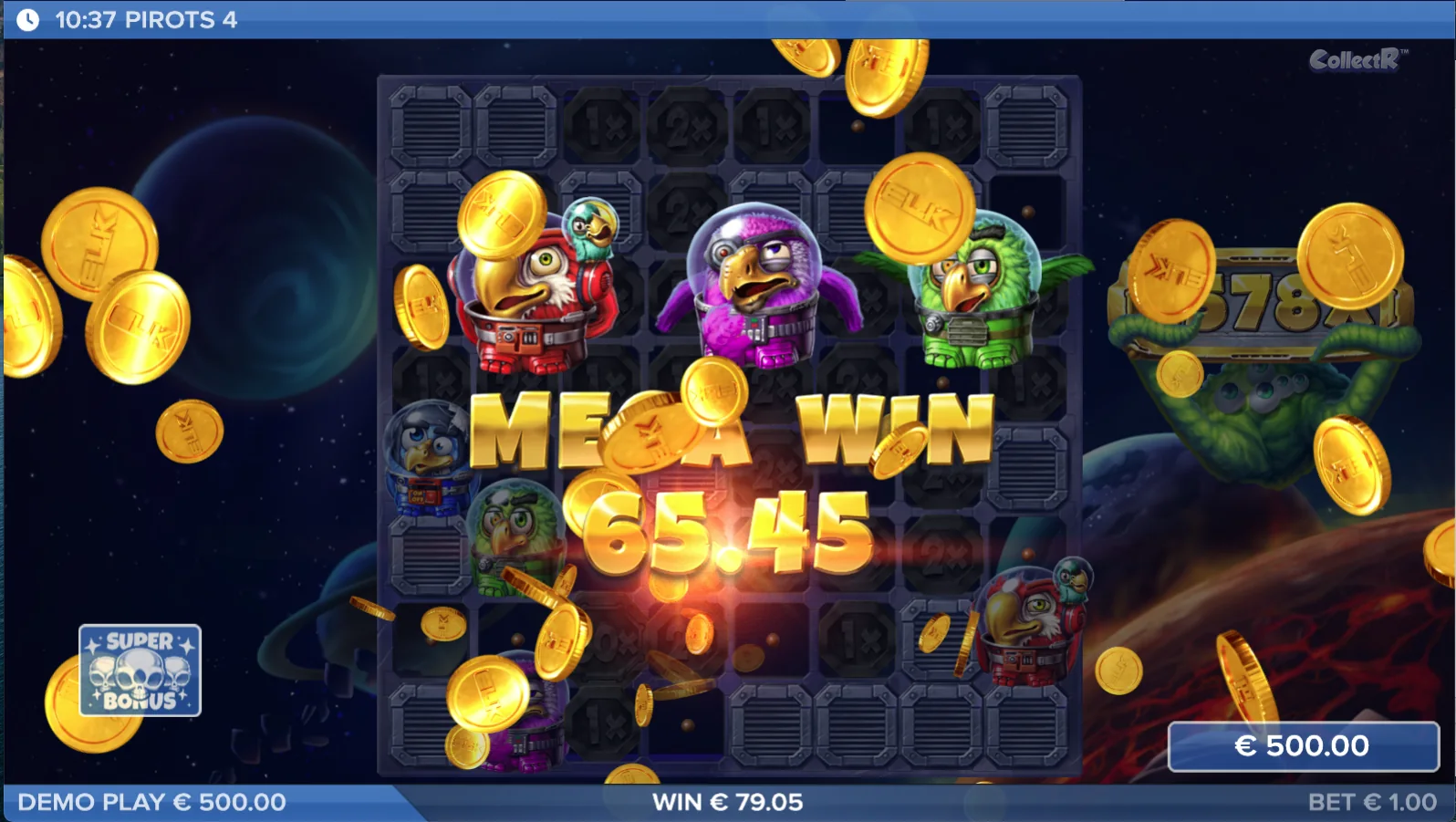 Οθόνη νίκης Mega Win Pirots 4 στο Lost in Space
