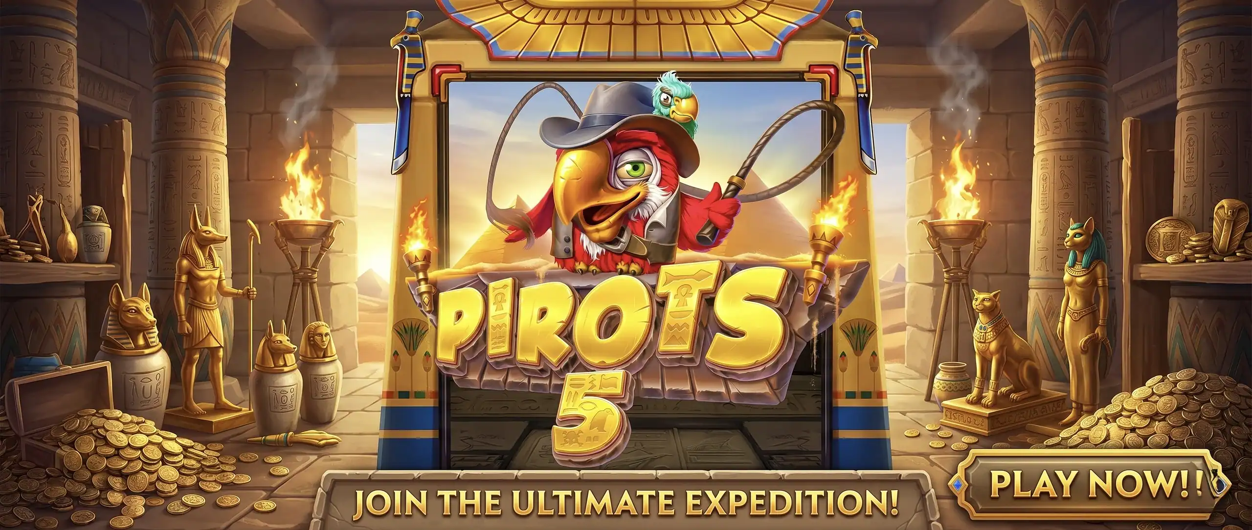 Διαφημιστικό banner Pirots 5 με αιγυπτιακό θέμα